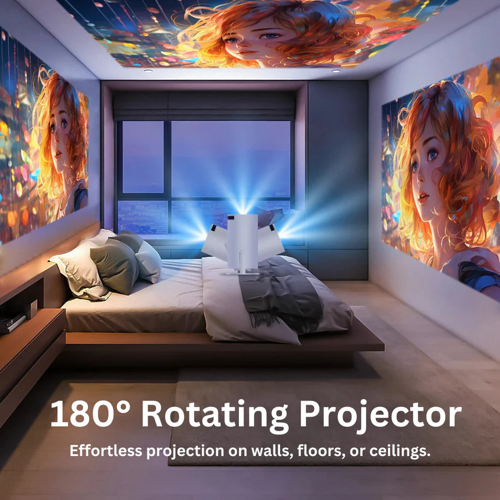 Proiector Stil Cinema Portabil – Calitate 4K Utilizare Interioară și Exterioară