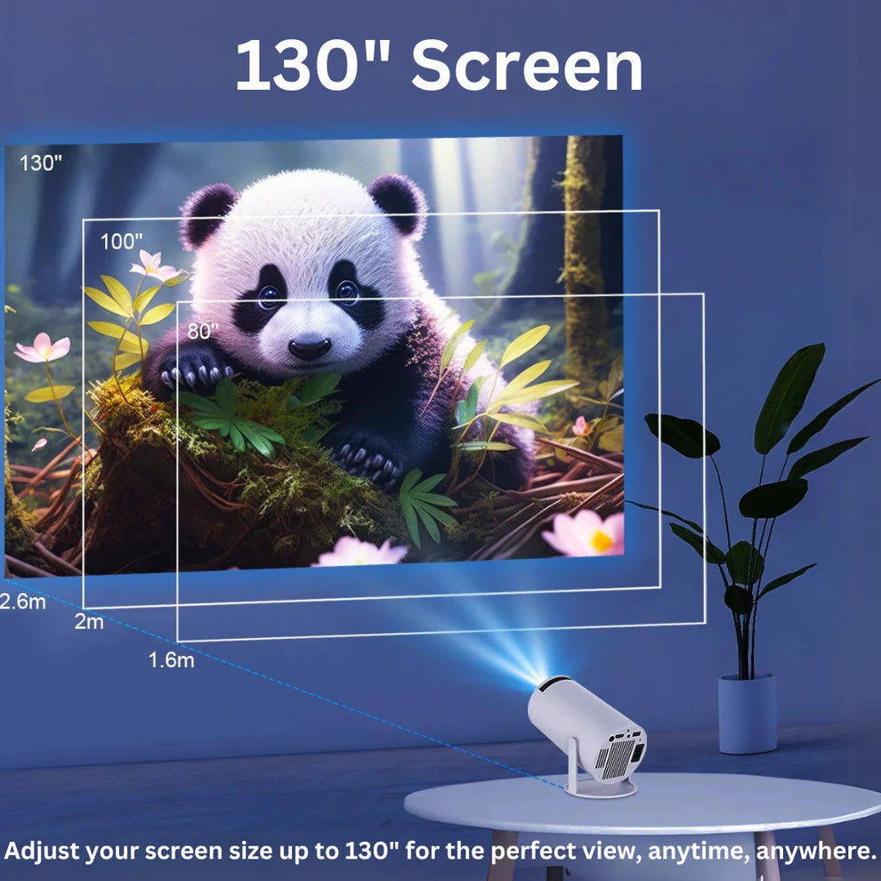 Proiector Stil Cinema Portabil – Calitate 4K Utilizare Interioară și Exterioară