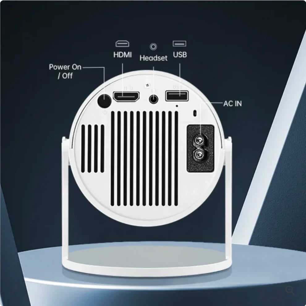 Proiector Stil Cinema Portabil – Calitate 4K Utilizare Interioară și Exterioară