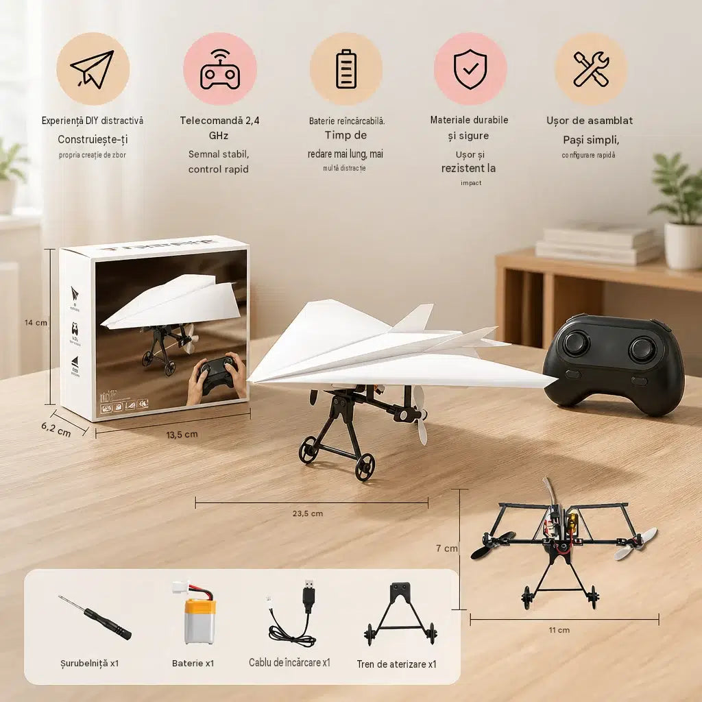 Kit cu Telecomandă pentru Avioane de Hârtie