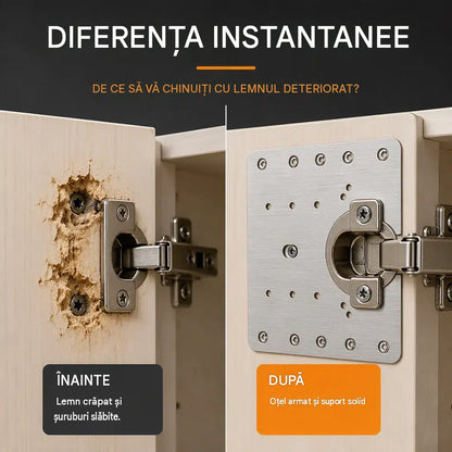 Kit de ranforsare balamale cu placă de fixare 5+5 Gratis