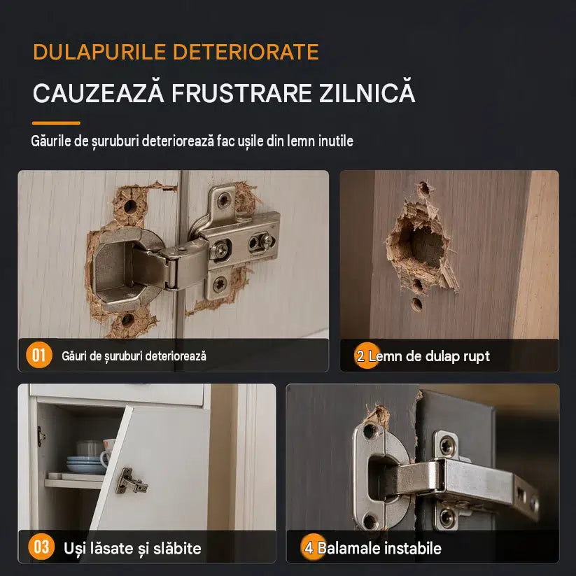 Kit de ranforsare balamale cu placă de fixare 5+5 Gratis