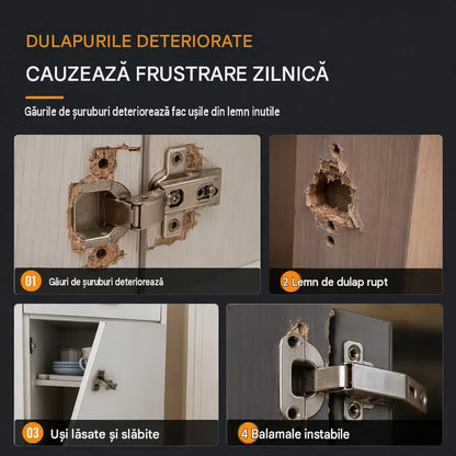 Kit de ranforsare balamale cu placă de fixare 5+5 Gratis